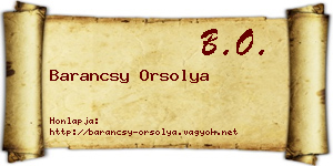 Barancsy Orsolya névjegykártya